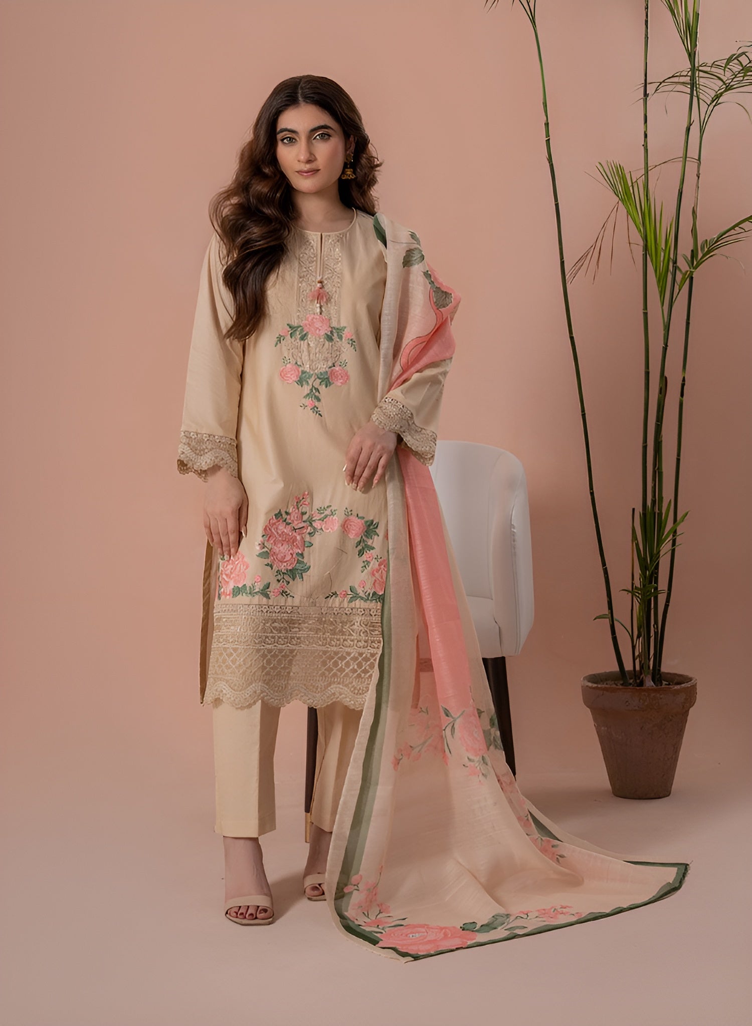 Zarrin e Khawab - 3 Piece Embroided Suit
