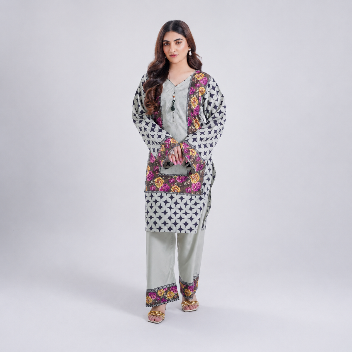Amber Orchid - 2 Piece Printed Suit