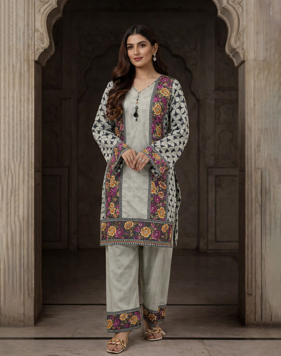 Amber Orchid - 2 Piece Printed Suit