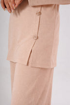 Button Down Round Neck Coord Set