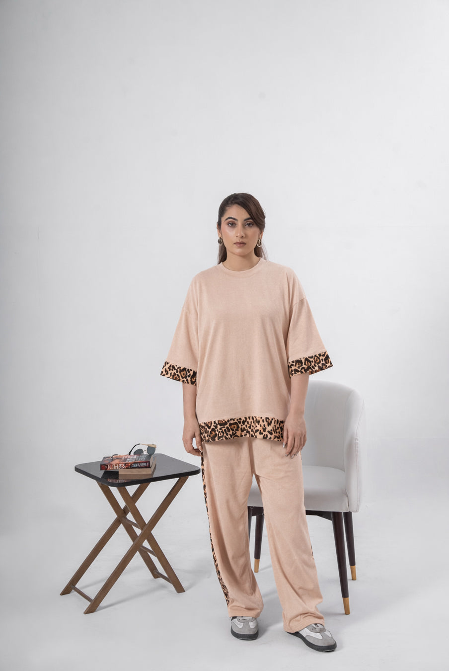 Oversize Coord Set - Cheetah Print Panels