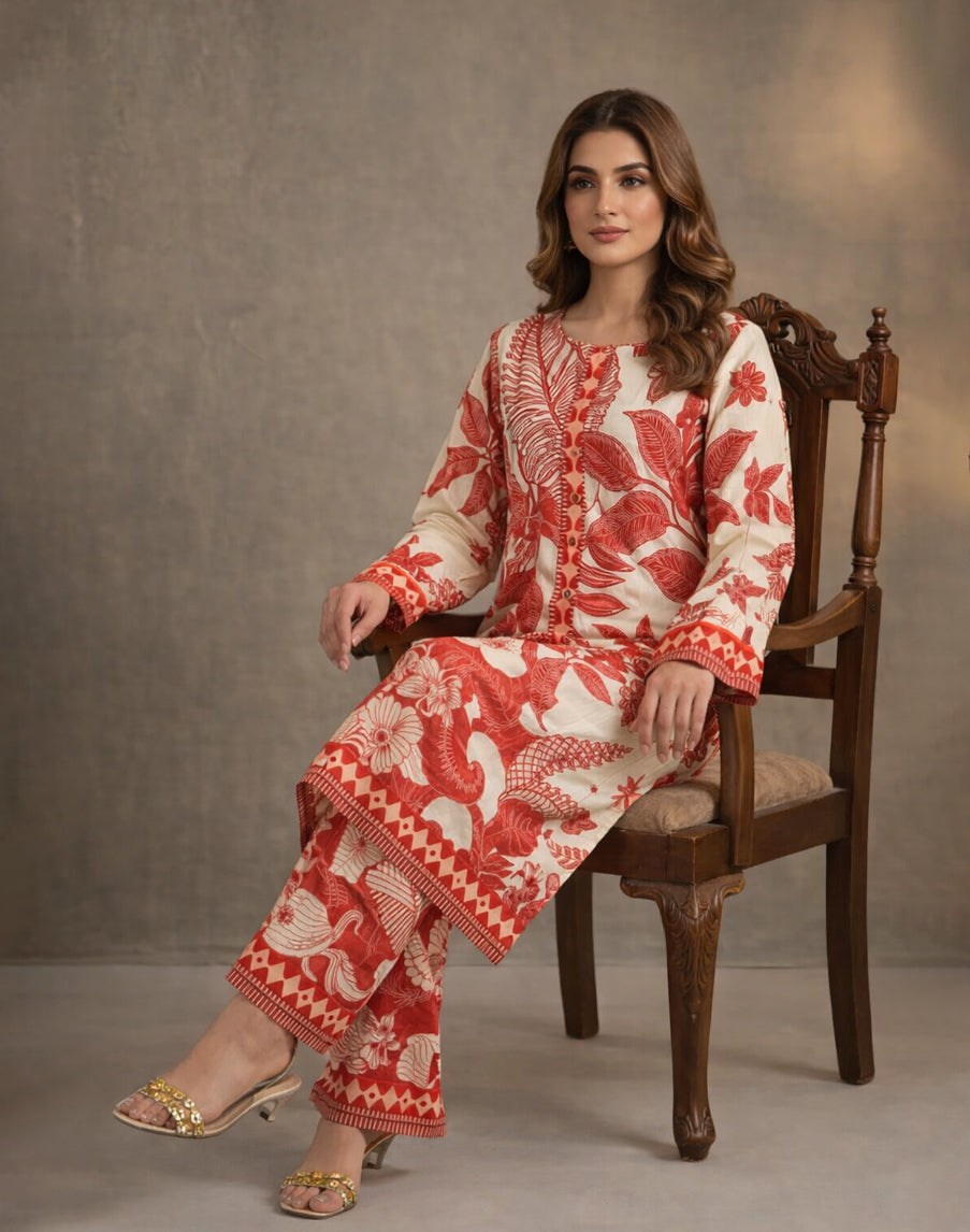Amber Garnet - 2 Piece Printed Suit