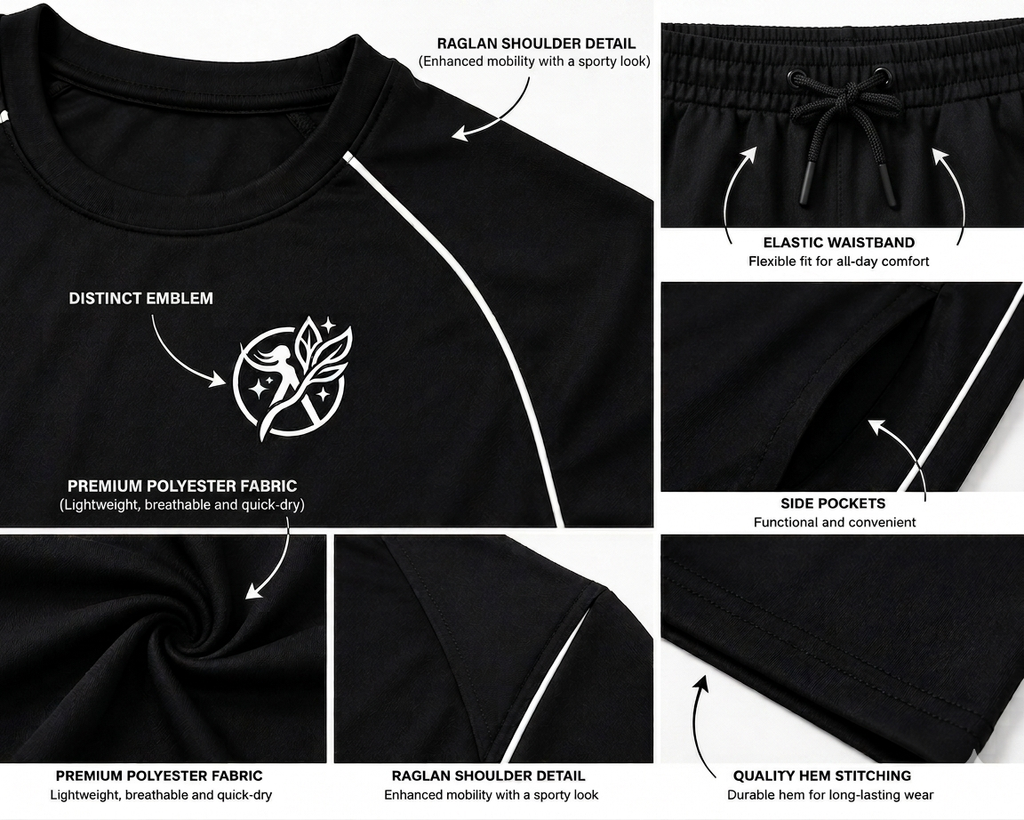 Women’s Dri-Fit Tracksuit – Black Raglan Sleeve