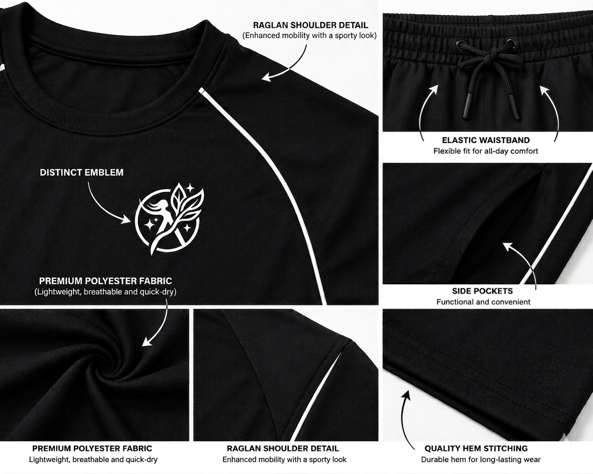 Women’s Dri-Fit Tracksuit – Black Raglan Sleeve