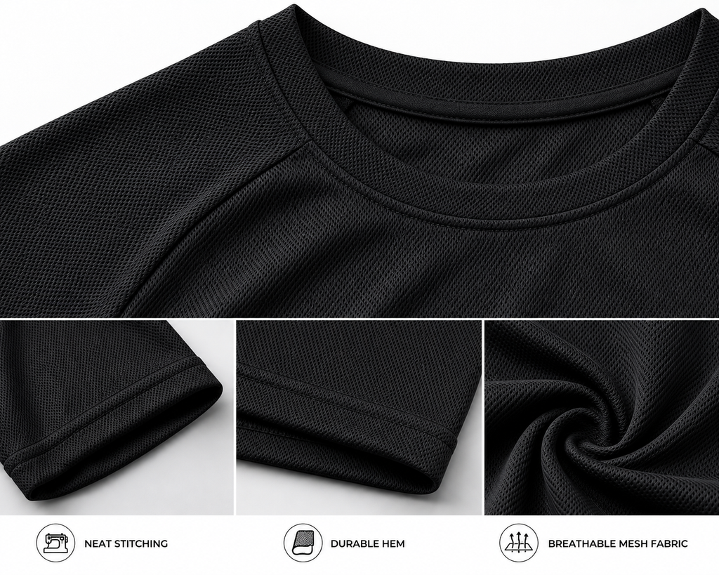 Mesh Performance Tee - Black