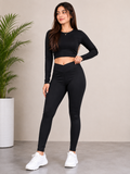 Cross Belt Performance Leggings - Black