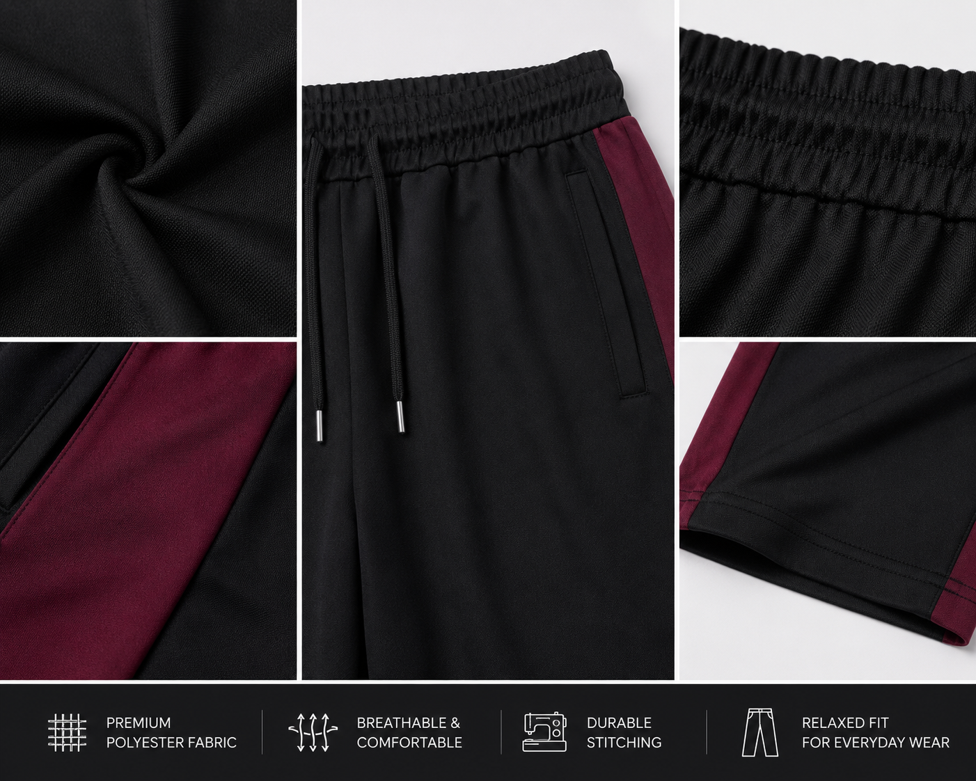 Wide Leg Performance Trouser – Black