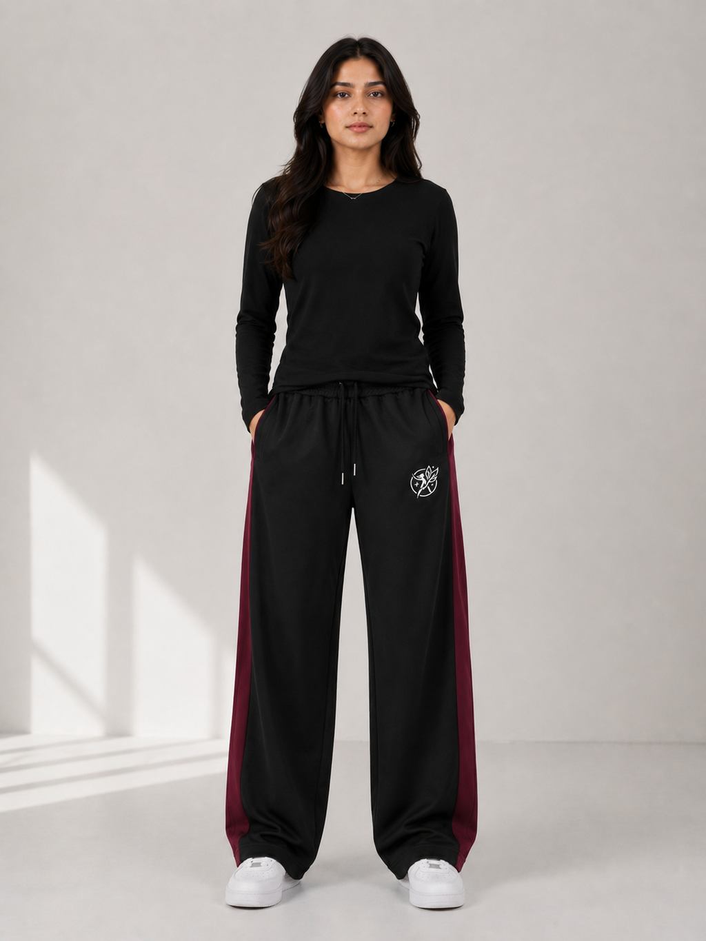 Wide Leg Performance Trouser – Black