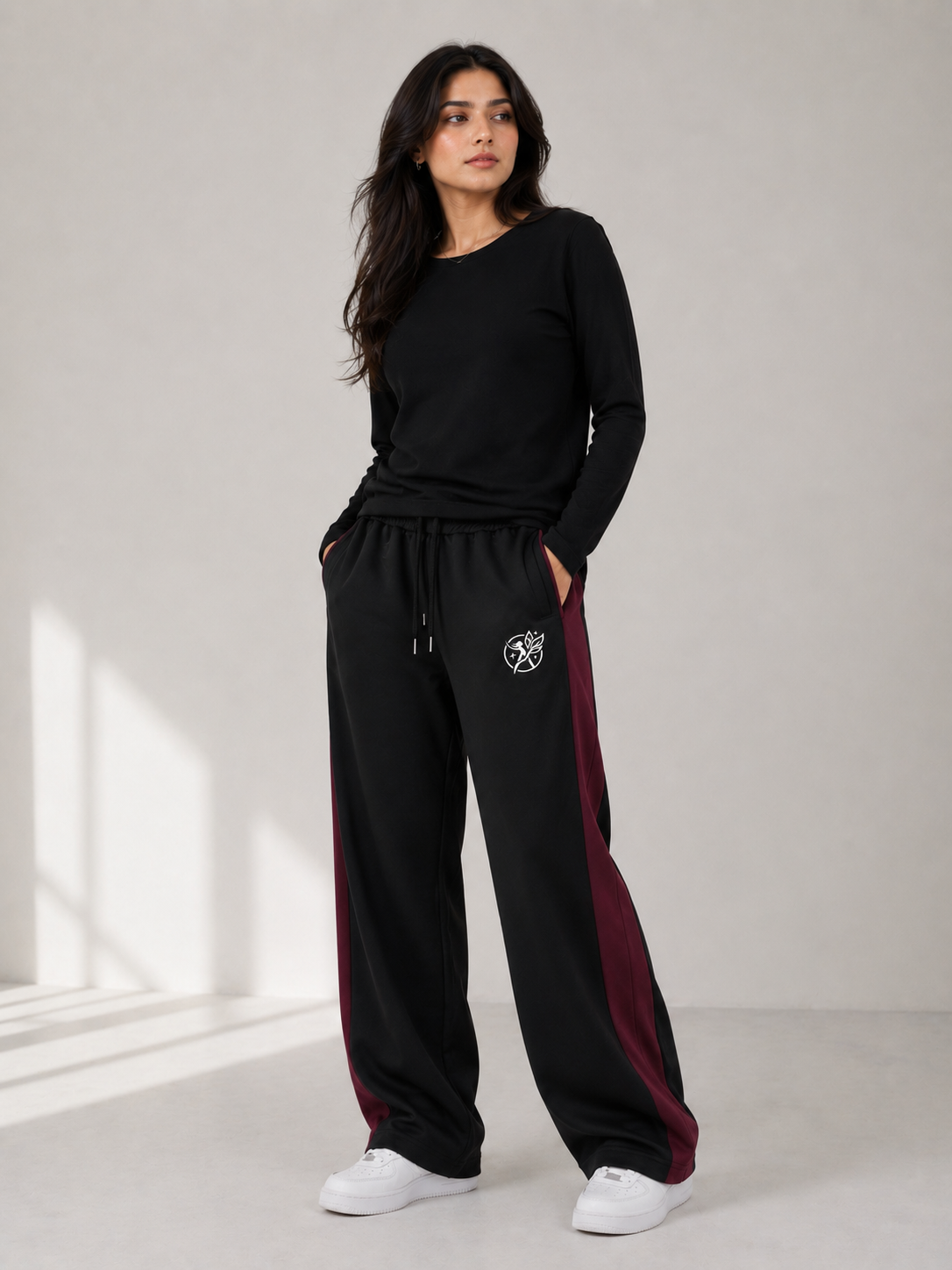 Wide Leg Performance Trouser – Black