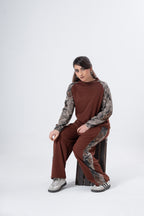 Chocolate Brown Coord Set - Jungle Print Contrast