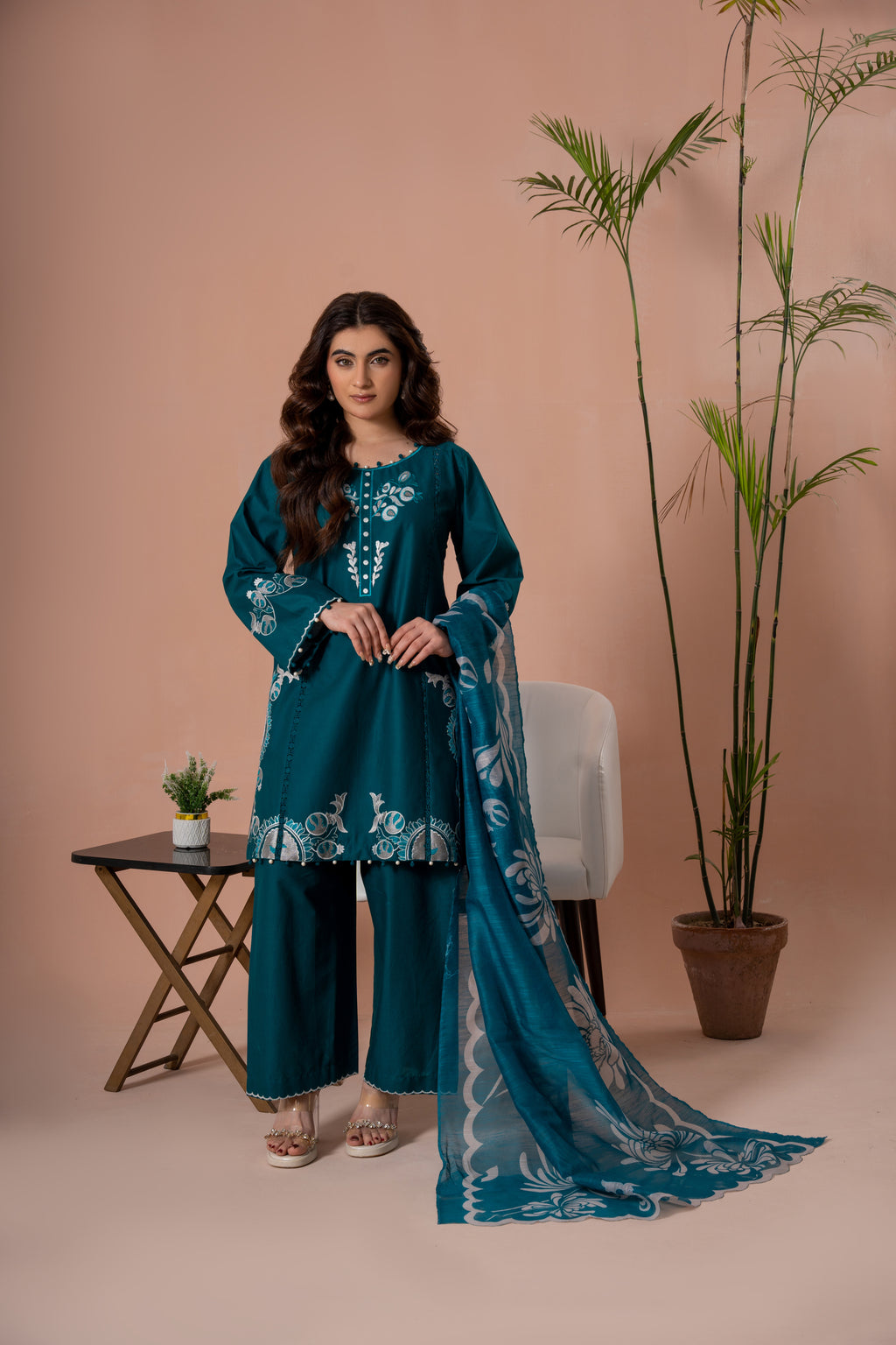 Zamurd e Khas - 3 Piece Embroided Suit