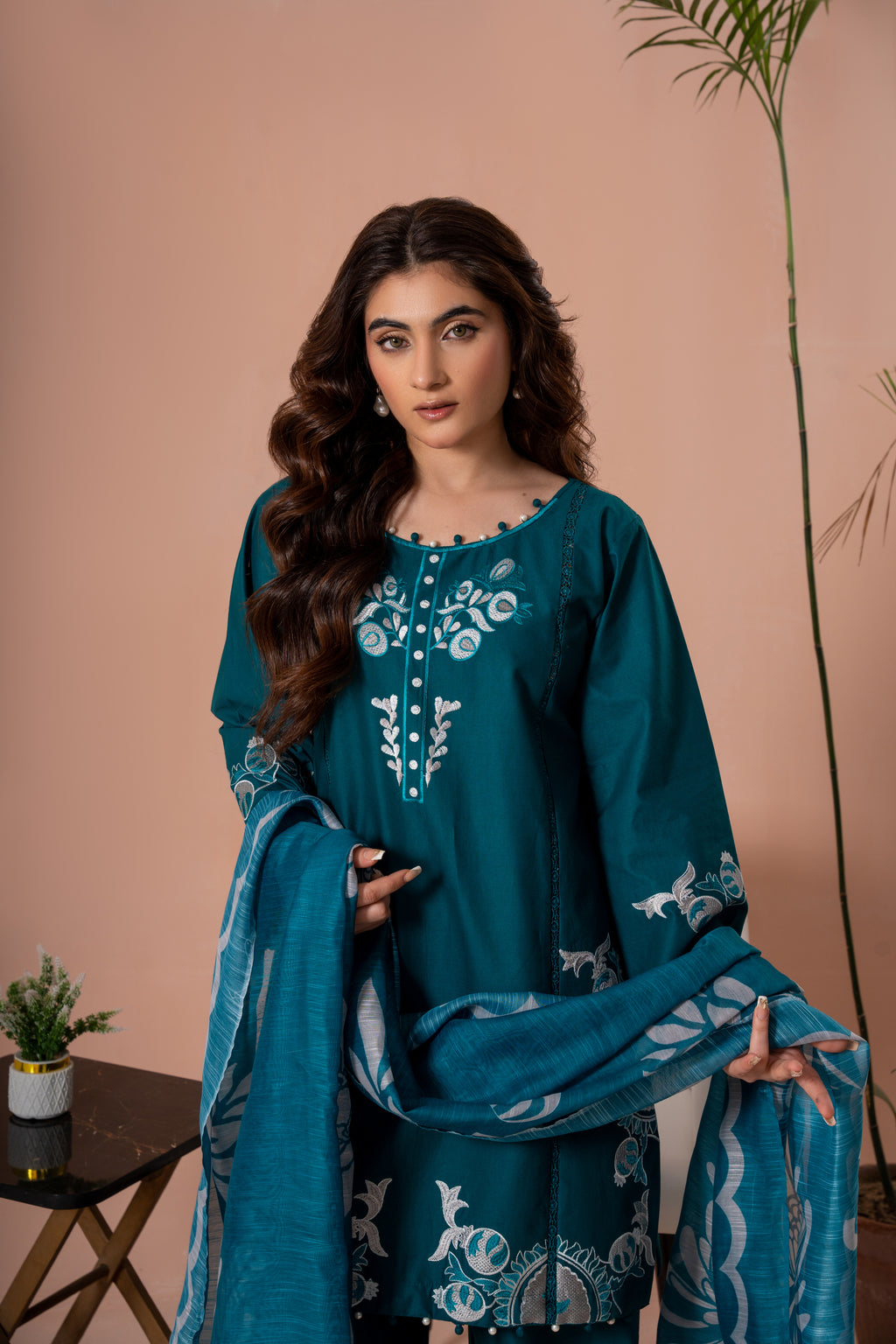 Zamurd e Khas - 3 Piece Embroided Suit