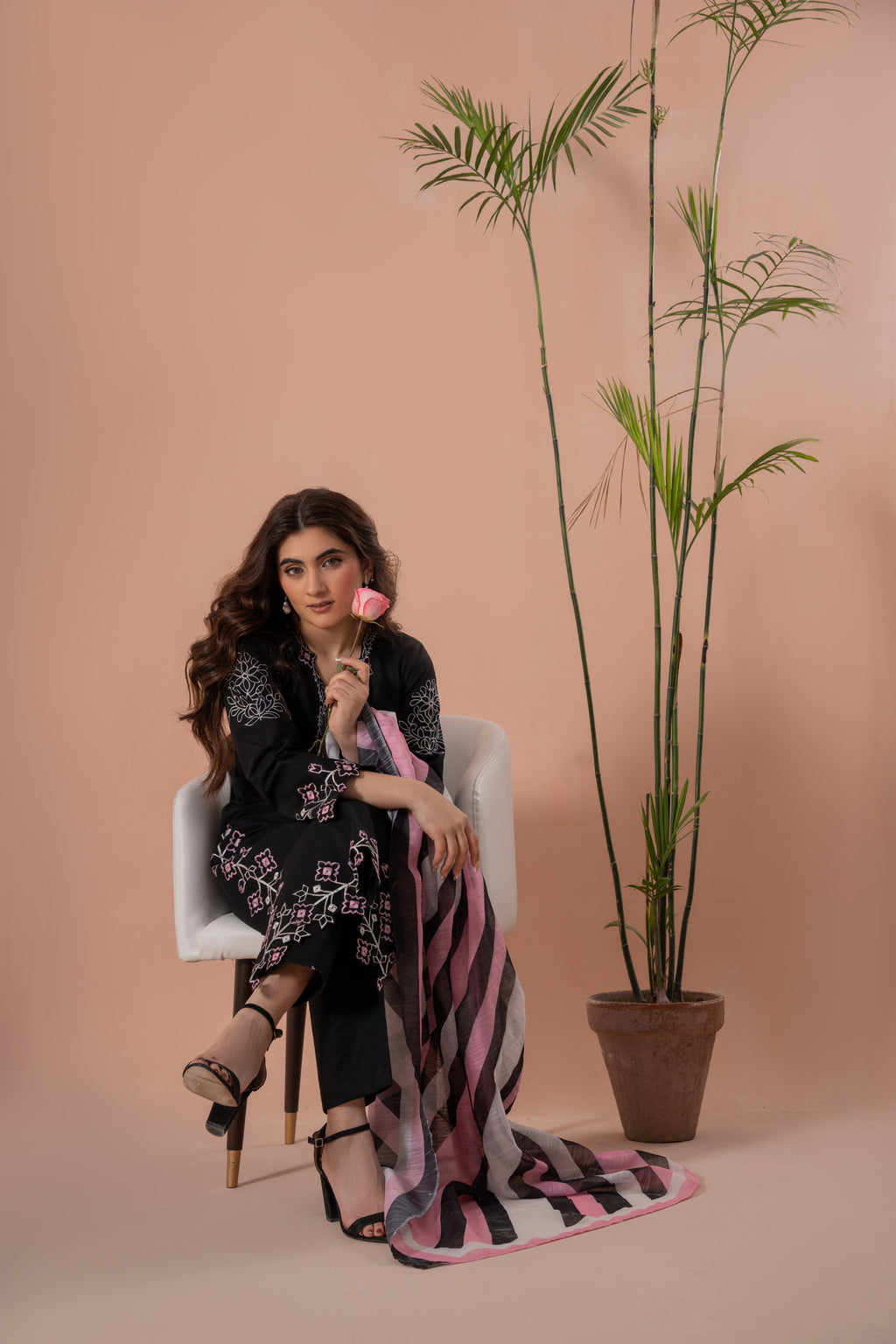 Sang e Aswad - 3 Piece Embroided Suit