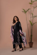 Sang e Aswad - 3 Piece Embroided Suit
