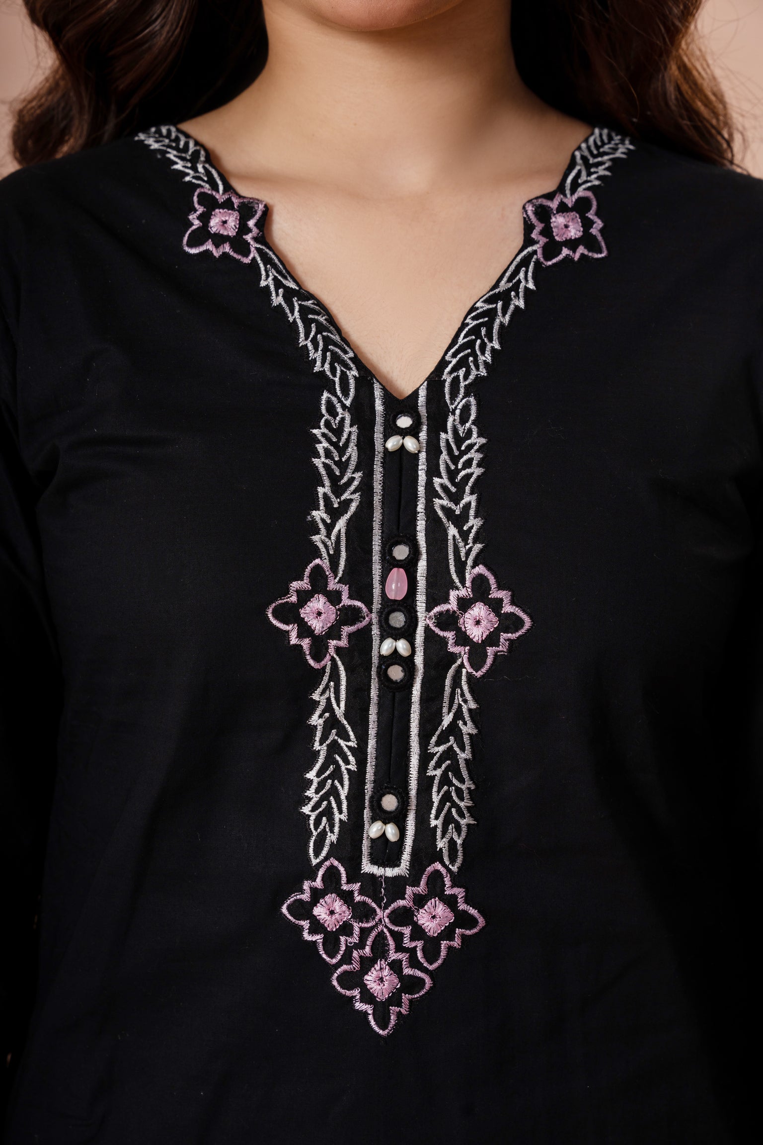 Sang e Aswad - 3 Piece Embroided Suit