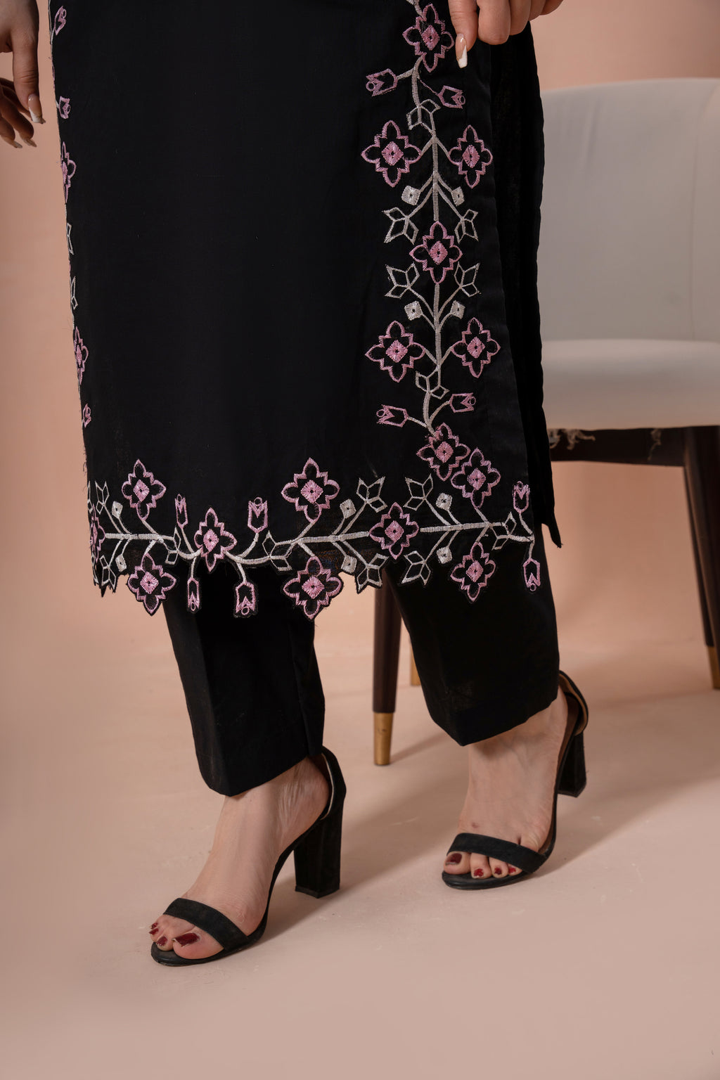 Sang e Aswad - 3 Piece Embroided Suit