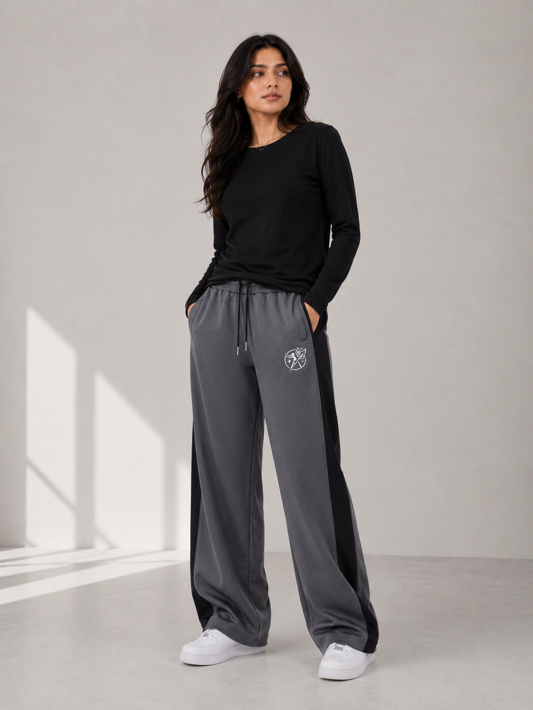 Wide Leg Performance Trouser - Dark Grey