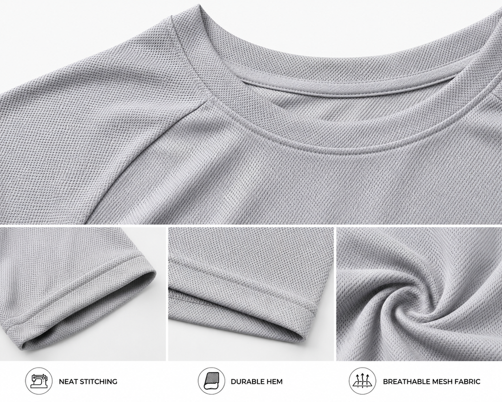 Mesh Performance Tee - Silver Grey
