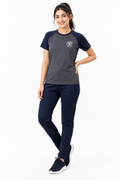 Women’s Dri-Fit Tracksuit – Dark Grey with Navy Blue