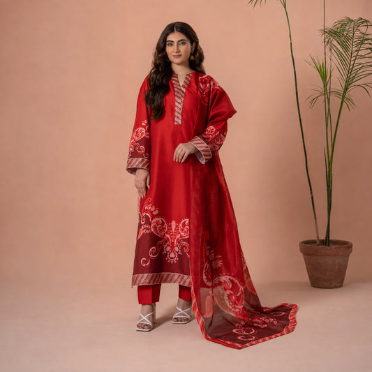 Gul e Lal - 3 Piece Embroided Suit