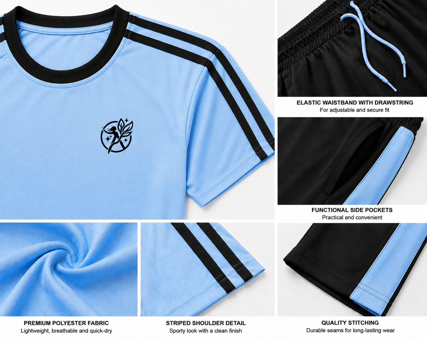 Women’s Dri-Fit Tracksuit – Sky Blue