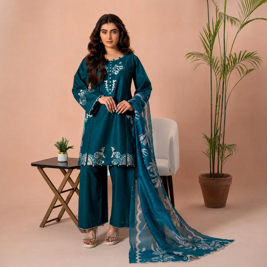 Zamurd e Khas - 3 Piece Embroided Suit